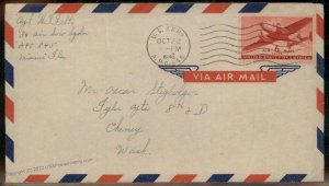 USA WWII APO Airmail Military Mail Cover 93792