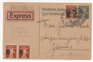 Switzerland EXPRESS Cover Overprinted Stamps