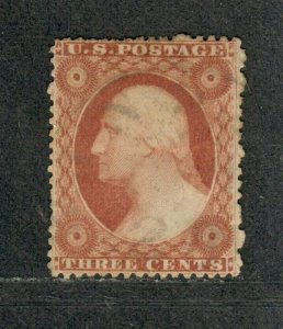 US Sc#25 Used/F, Light Cancel, Couple Short Perfs, Cv. $180 