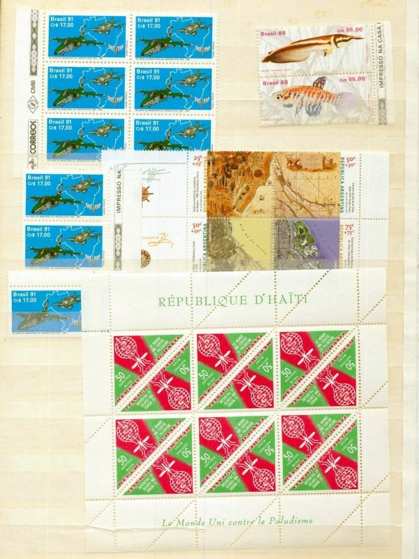 Brazil Haiti Nicaragua Fish Malaria Judo Triangulars Art Blocks MNH(280+)Top870