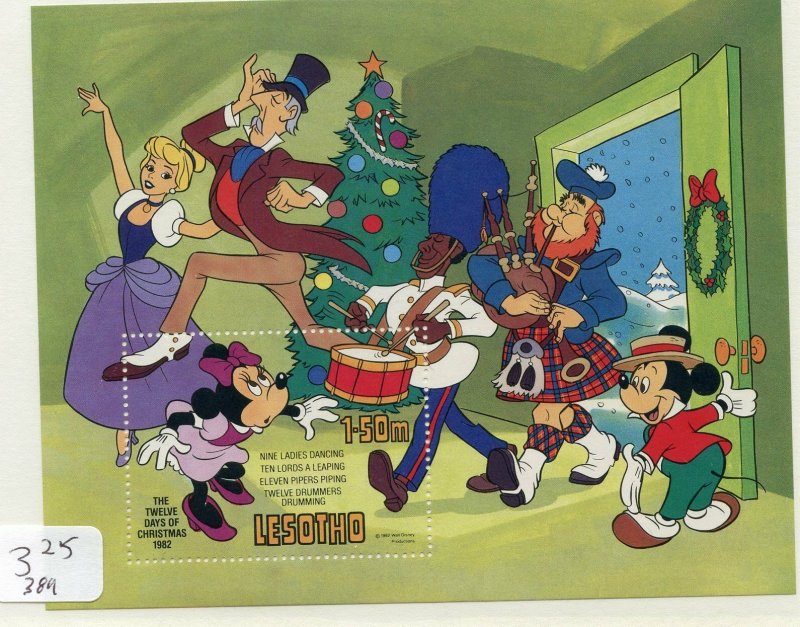 DISNEY LESOTHO CHRISTMAS 1982  SOUVENIR SHEET MINT NH 