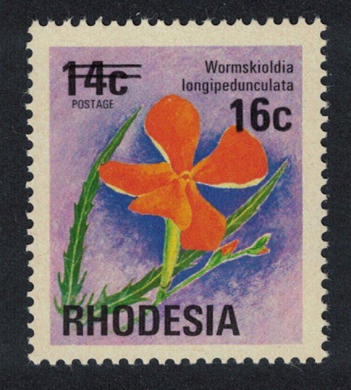 Rhodesia Wild Pimpernel Flower 16c Overprint SG#527