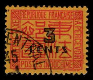 French Indo-China Scott J63 Used Postage due Black Overprint 1938