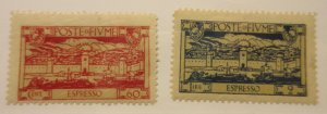FIUME Scott: E12, E13, MINT LIGHTLY HINGED, Lot22, Cat $48