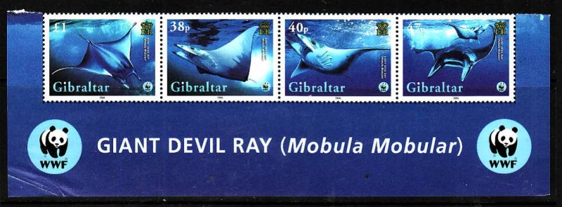 Gibraltar-Sc#1037-unused NH set-Marine Life-WWF-Giant Devil Ray-2006-