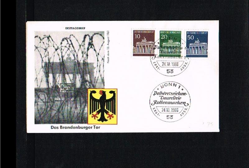 1966 - Germany FDC Mi. 506,507,509 - Architecture - Monuments - Brandenburger...