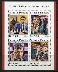 SAO TOME 2018  75th BIRTH ANNIVERSARY OF BOBBY FISCHER CHESS  SHEET MINT NH