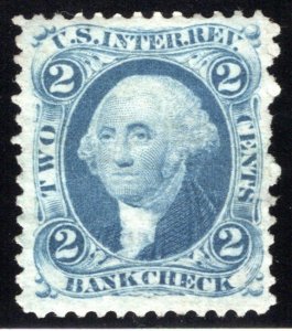 R5c - 2c - Bank Check - Blue - perf - unused, NG - VF/XF