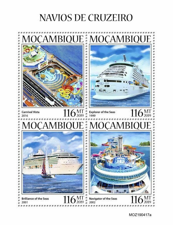 Z08 IMPERF MOZ190417a MOZAMBIQUE 2019 Cruise ships MNH ** Postfrisch