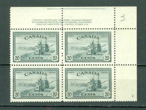 CANADA 1946 COMBINE #271 UR PL 2 CORNER BLK  MNH...$45.00