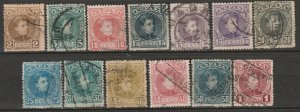 Spain 1901 Sc 272-84 partial set used