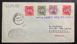 1927 Manila Philippines Airmail Cover To Zamboanga Via US Army Air Service