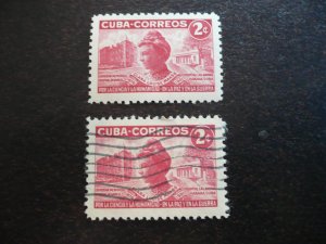 Stamps - Cuba - Scott# 462 - Mint Hinged & Used Set of 2 Stamps