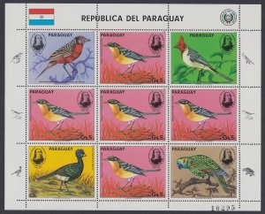 Paraguay Birds Birth Audubon 6v two strips 1985 MNH SC#2142 MI#3869