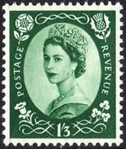 Great Britain #307 1'3 s Queen Elizabeth II: Predecimal Wilding (1953) MNH