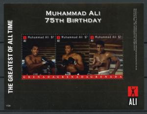 Muhammad Ali Stamps Grenada 2017 MNH Boxing 75th Birthday Sports 3v M/S