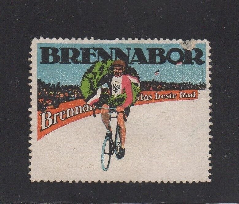 German Advertising Stamp - Brennabor Bicycles Are The Best
