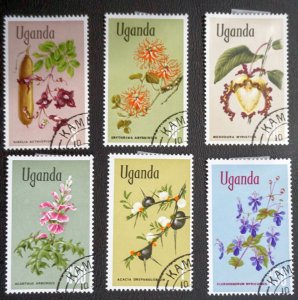 UGANDA  Sc# 124-129  FLOWERS  Short Set of 6    1969 used