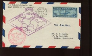 C15 Graf Zeppelin APRIL 19 1930 First Day Cover to Yakima Washington (Cv 1006)