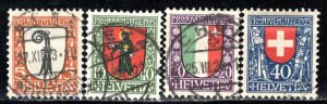 Switzerland Scott # B25 - B28, used