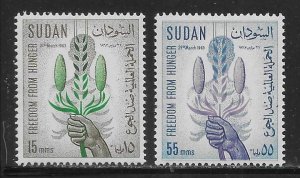 Sudan 160-61 Freedom From Hunger set MNH