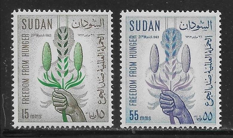 Sudan 160-61 Freedom From Hunger set MNH