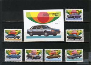 MADAGASCAR 1992 Sc#1106-1113 AUTO/CARS SET OF 7 STAMPS & S/S MNH