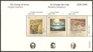 CANADA Sc# 1559 - 1561 MNH FVF Set-3x Souv Sheet Art paintings