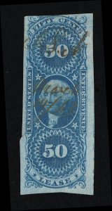 AFFORDABLE GENUINE SCOTT #R57a F-VF 1862-71 BLUE 1ST ISSUE LEASE IMPERFORATE