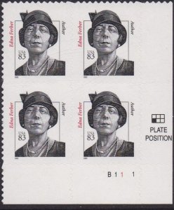 3433 Edna Ferber Plate Block MNH