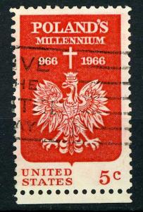 USA 1966 - Scott 1313 used - 5c, Polish Eagle & Cross 