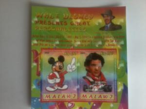 MALAWI SHEET DISNEY 2D TWO DIMENSIONS SENNA PILOTS F1 SPORTS