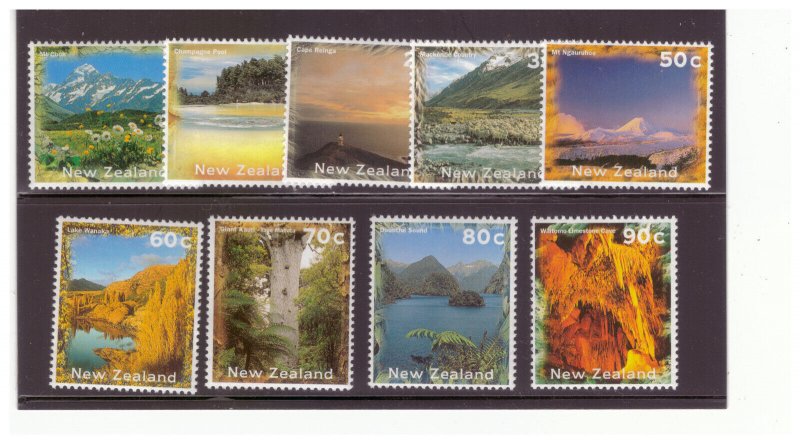 NEW ZEALAND SC.1345-1353 1996 SCENIC VIEWS COMP. SET MNH YE22