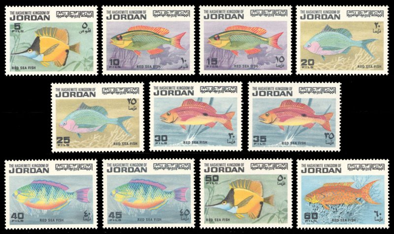 Jordan 1974 FISH Scott #758-768 Mint Never Hinged