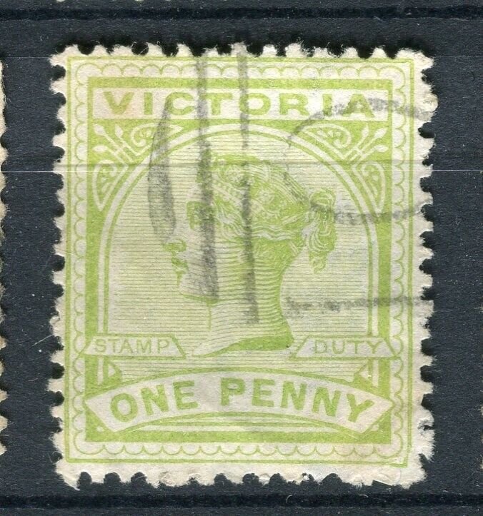 AUSTRALIA; Victoria 1880s classic QV issue used 1d. value fair Postmark