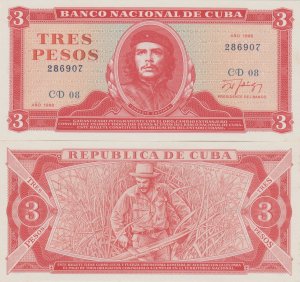 1988 Cuba 3 Pesos Che  GEM  Crispy Unc
