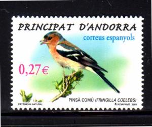 ANDORRA, SPANISH  #302  2004  BIRDS  MINT  VF NH  O.G