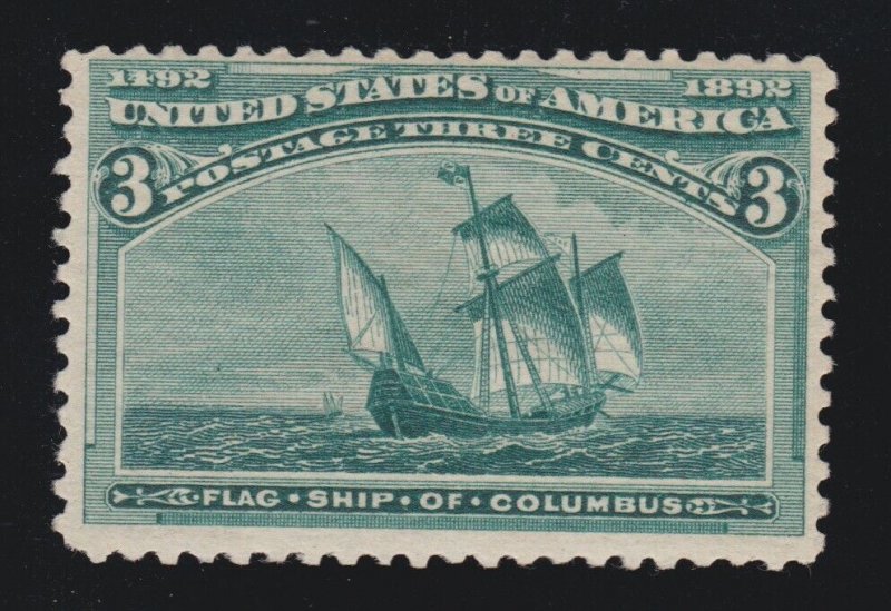 US 232 3c Columbian Exposition Mint F-VF OG NH SCV $97.50