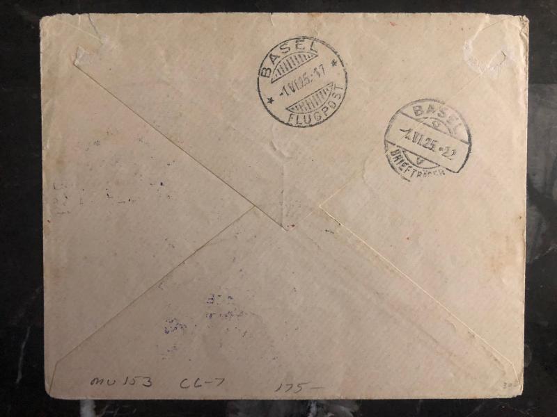 1925 Geneva Switzerland Swiss Aviation Day Cover # C6 C7 Semi Official Stamps 3