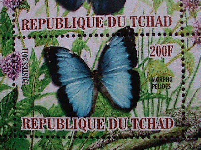 ​CHAD-2011-COLORFUL BEAUTIFUL LOVELY BUTTERFLY-MNH S/S-VERY FINE