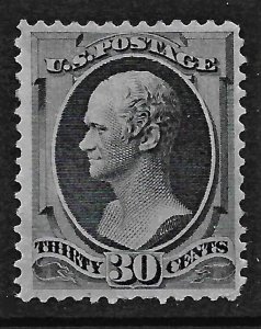 US 1873 Sc. 165 disturbed o.g., VF, nibbed perf, APEX Cert., Cat Val $4,000.00