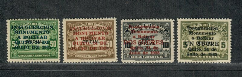 Ecuador Sc#C35-38 M/NH/VF, Tropical Gum, Cv. $50