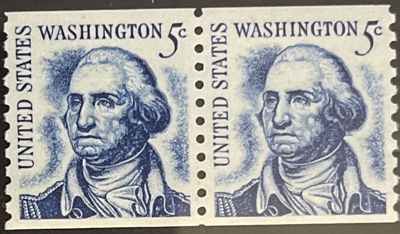 Scott #1304 1966 5¢ Prominent Americans Washington perf. 10 vert. MNH OG pair