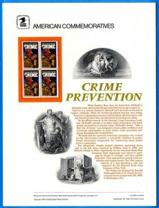 USPS COMMEMORATIVE PANEL #229 CRIME PREVENTION #2102