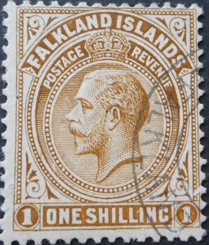 Falkland Islands 1912 GV 1/- SG 65 used