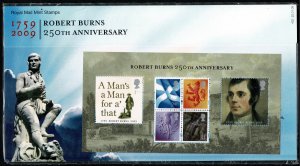 G.B.QE II 2009 250th BIRTH ANNIV. ROBERT BURNS MINT (NH)  P.O. PACK 422 SUPERB