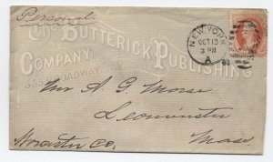 1883 New York City 2ct bn cover Butterick Publishing Company allover ad 6525.333