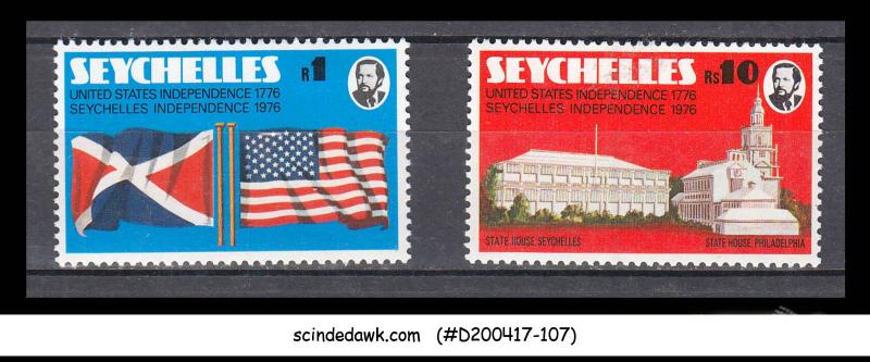 SEYCHELLES - 1976 BICENTENARIES OF AMERICAN & SEYCHELLES INDEPENDENCE - 2V - MNH