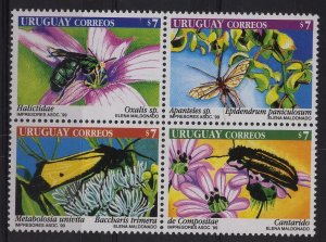 Uruguay stamp 1999 - insects and flowers