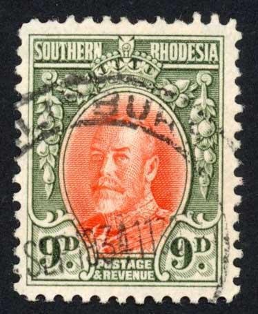 Southern Rhodesia SG21b 9d fine used Cat 18 pounds 